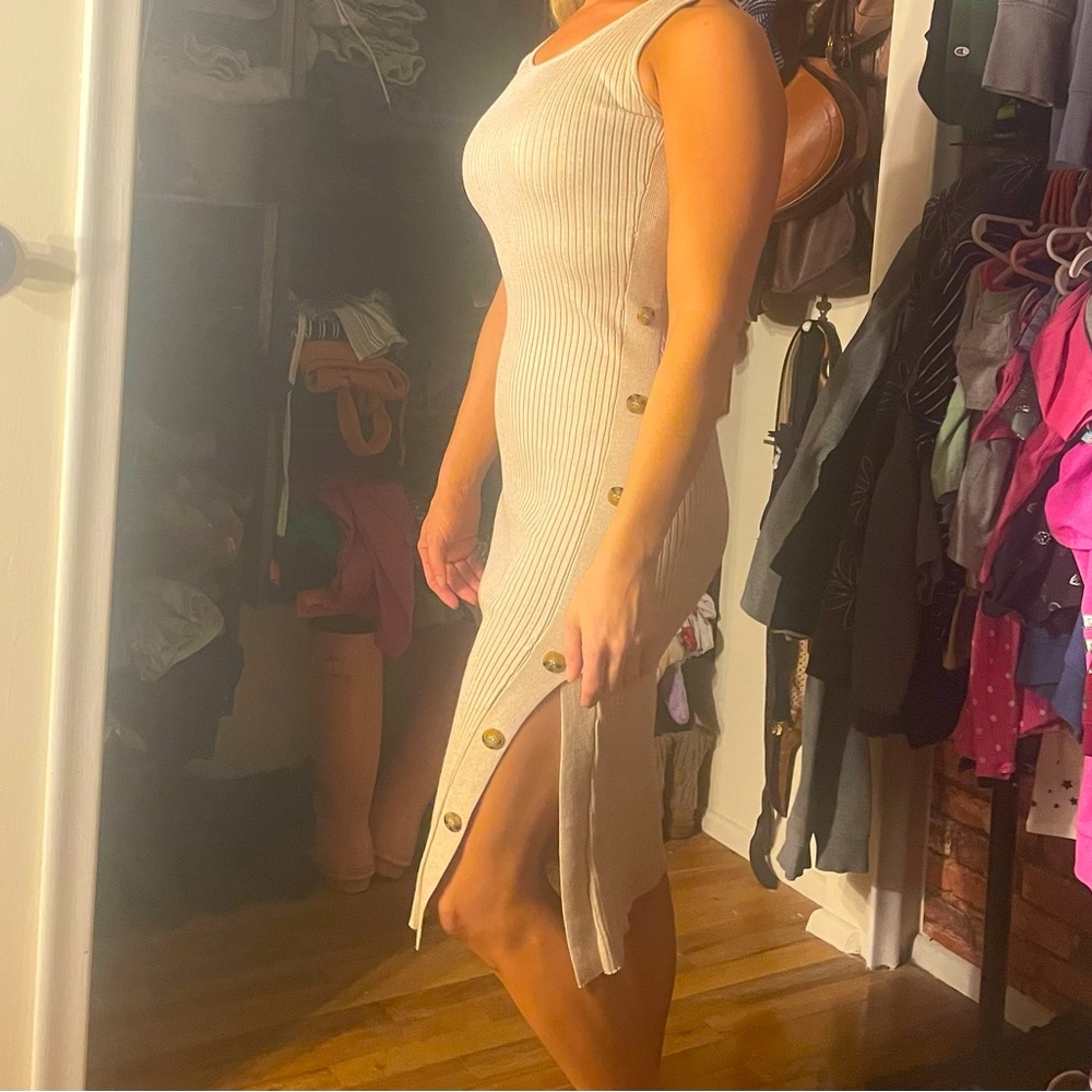 Sweater Button Dress